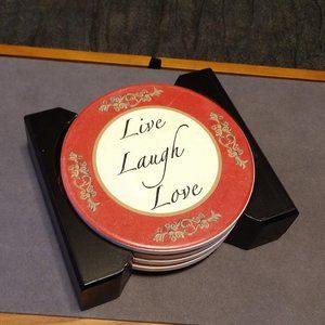 Like NEW Live Laugh Love Coaster Set